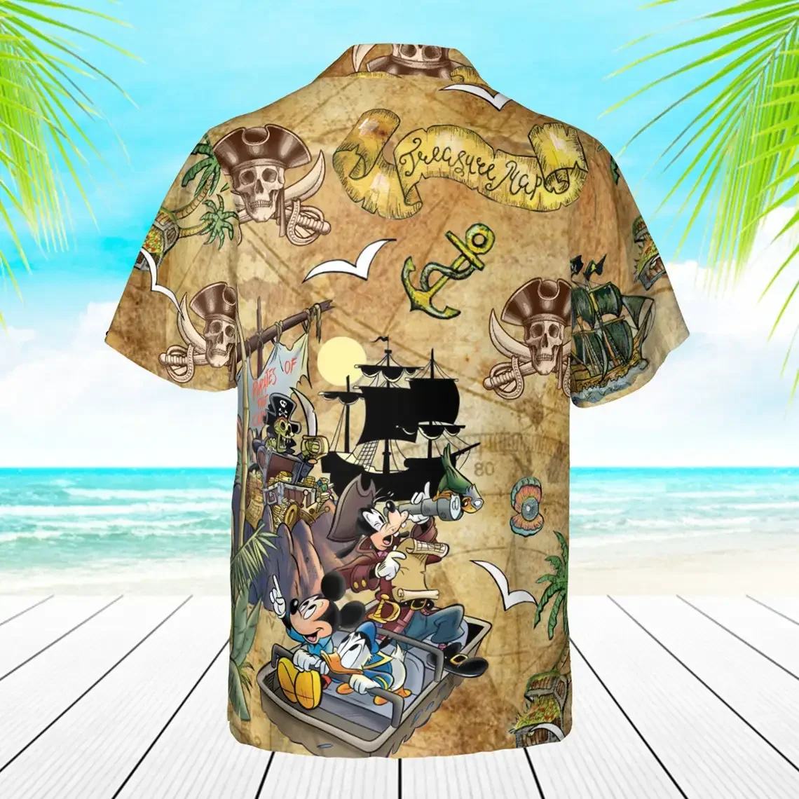 Retro Pirated Of The Caribbean Mickey And Friend Hawaiian Shirt Mickey Pirate Vintage Hawaiian Shirt Retro Pirate Mickey Shirt
