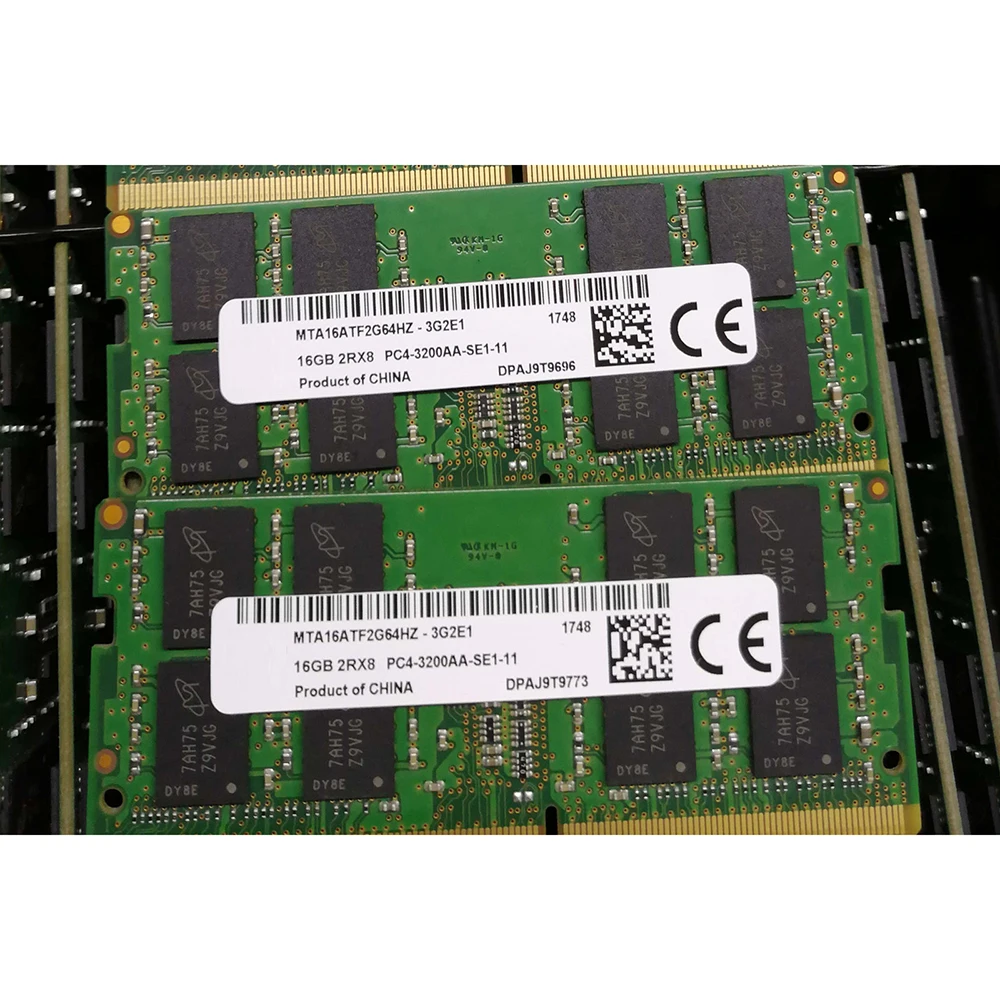 1Pcs Pour les trucs RAM 16G 16GB 2jas8 PC4-3200AA-SE1 DDR4 3200 MTA16ATF2G64HZ-3G2E1 Notebook Memory