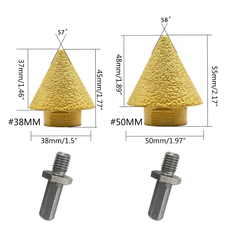 Imagem -06 - Broca Chanfro Diamante Broca Fresa Cone Diamante Abridor Buraco Pedra Broca Chanfro Diamante para