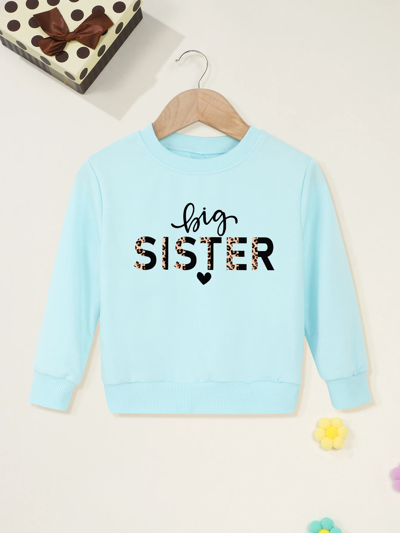 Fashion Big Sister Print Sweatshirts High Quality Hoodies Trendy Baby Boy Girl Pullover Casual Style 2024 Long Sleeves