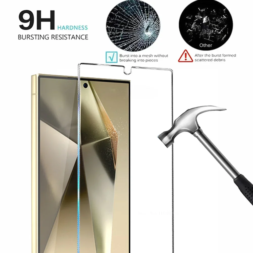 6in1 Full Cover Screen Protector for Samsung Galaxy S24 S23 S22 S21 Ultra Plus S20 FE 9H Tempered Glass Fingerprint Unlock Glass