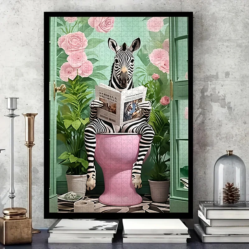 Giornale di lettura zebrato - Tema astratto, puzzle di carta da 1000 pezzi, grande gioco per adulti giocattolo regalo per giochi interattivi in famiglia a