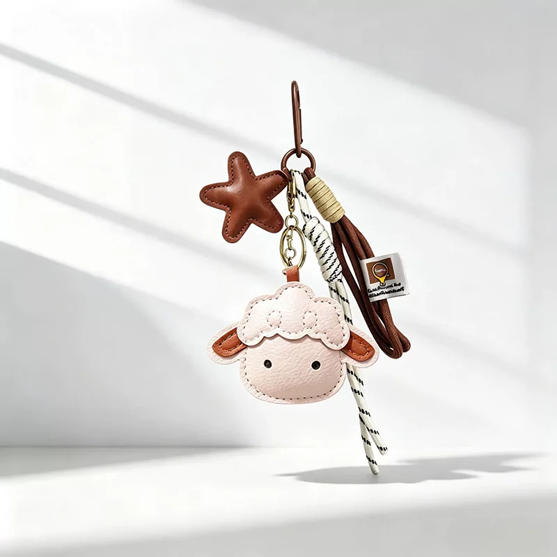 PU Leather Glove Pendant Handmade Knot Love Heart Ring Keychain Bag Charm Pendant Fashion Accessories