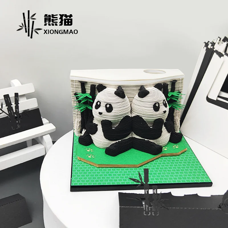 KBY-Chinese Cute panda ancient historical relics portable creative gift for personal use learning 3D notes