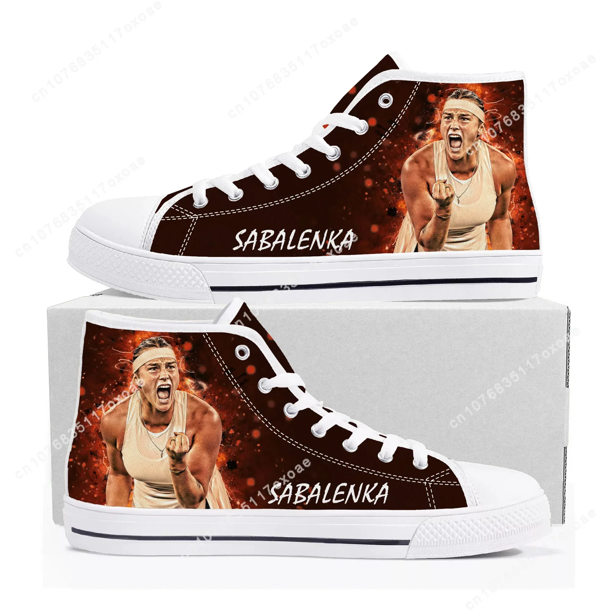 

Aryna Sabalenka tennis High Top Sneakers Mens Womens Teenager High Quality Canvas Sneaker couple Casual Shoe Customize Shoes