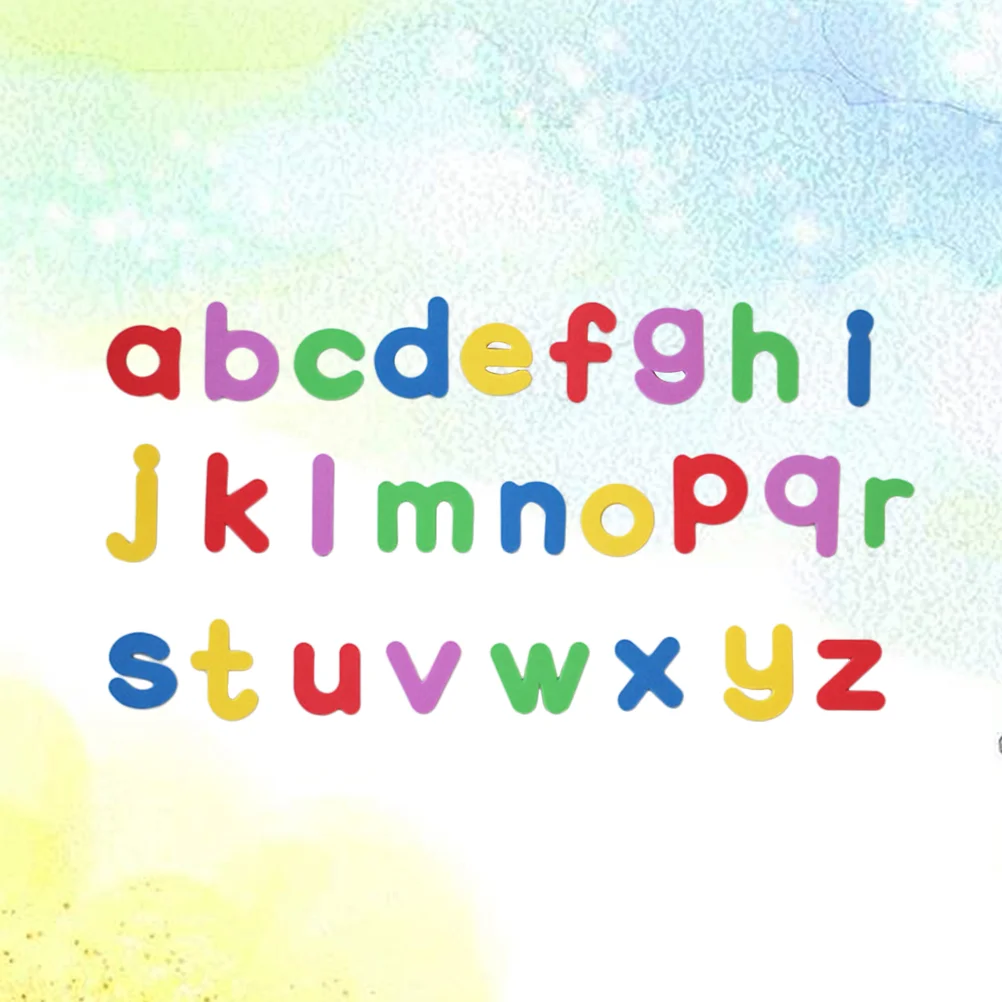 26pcs English Letters EVA Magnetic Paste Fridge Magnet Board Sticker Colorful for Home School (Mixed Color）