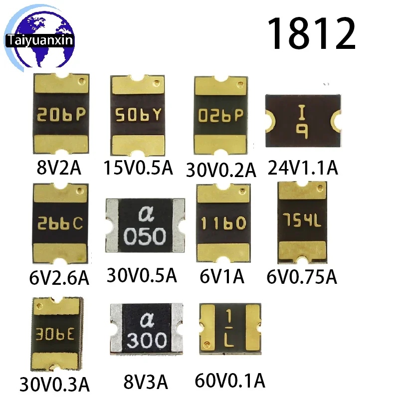 50PCS 0805 1206 1210 1812 Fuse SMD Patch PTC Resettable Fuse 0.05A 0.1A 0.2A 0.3A 0.35A 0.5A 0.75A 1A 1.5A 2A 2.6A 3A 6V 9V 15V