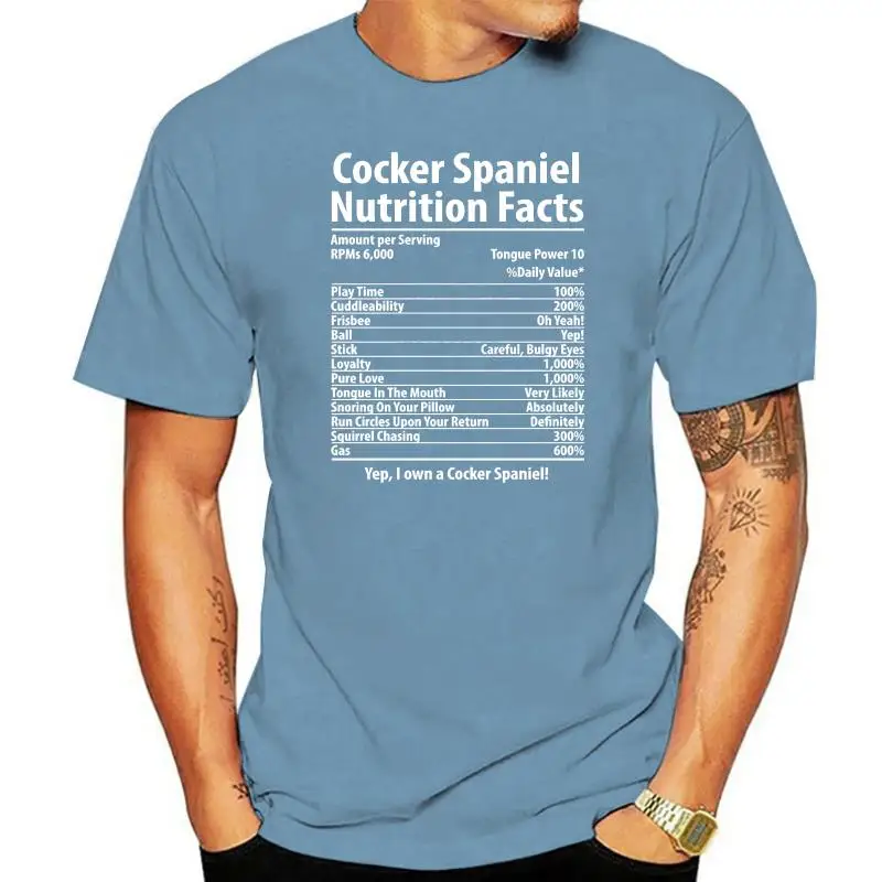 new men shirt Cocker Spaniel Dog Nutrition Facts TShirt