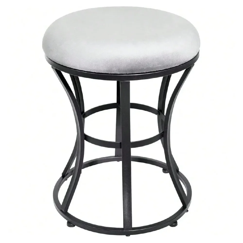 

Stool, Grey Stools For Room, Round Ottoman Foot Stool, Velvet Footrest Vanity Chair For Bathroom, Bedroom, Living Room Furnitur
