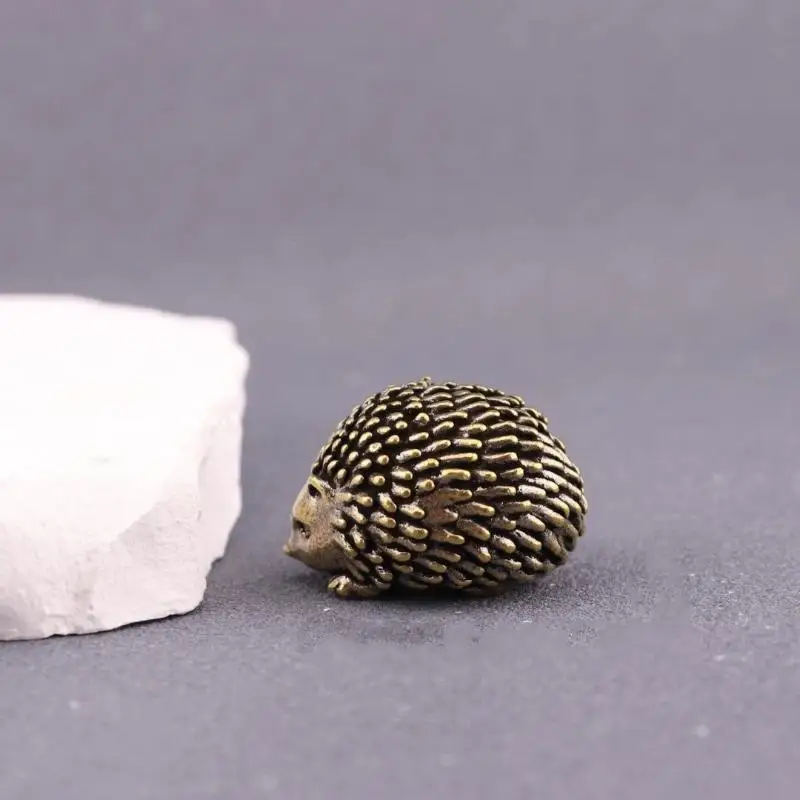 Miniatur-Igel-Ornament aus Messing, Metall-Tierstatue, antikes Teetier für die Dekoration von Zuhause, Büro oder Schreibtisch, Geschenk. – Detail 6