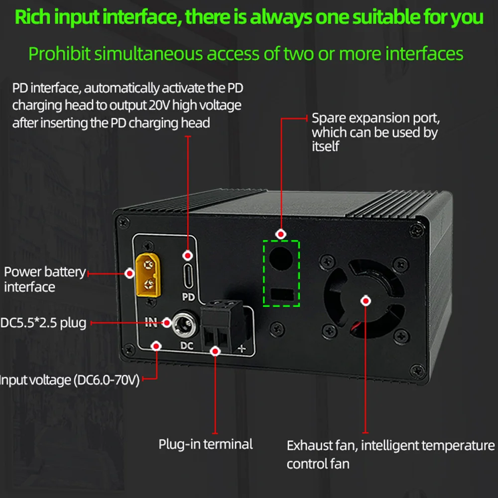 A44TAluminum Alloy Multiple Interfaces DIY Shell Kit for XYH3606 CNC DC Buck Boost Converter, Only Case