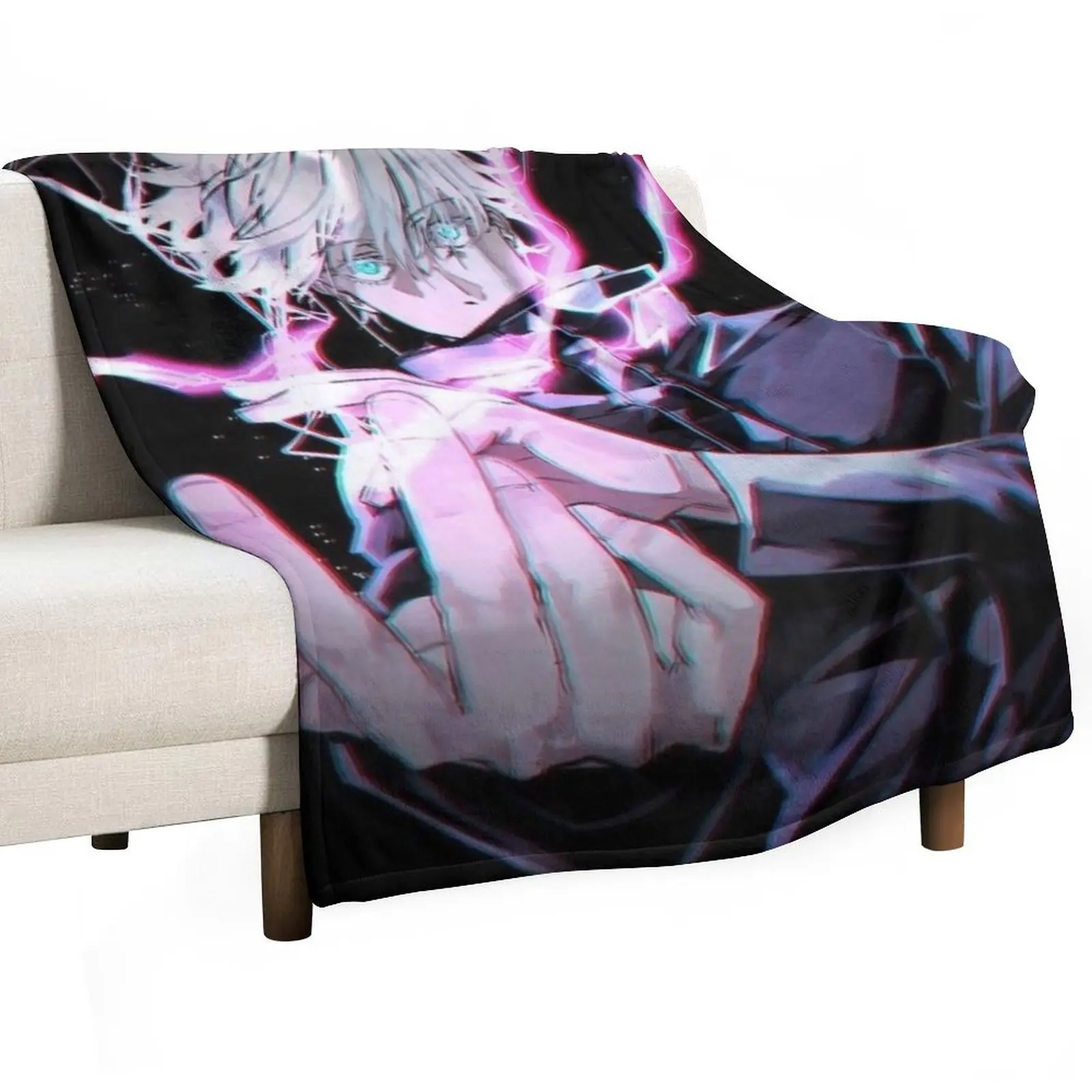 

Saturo Gojo Throw Blanket warm for winter Sleeping Bag Single manga Blankets