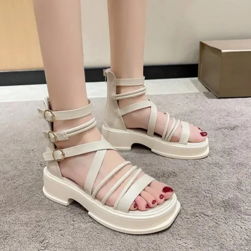

Women Sandals High End Classic Roman Sandals Designer Platform Sandals for Woman Fashion Hollow Out Casual Shoes Sandalias Mujer