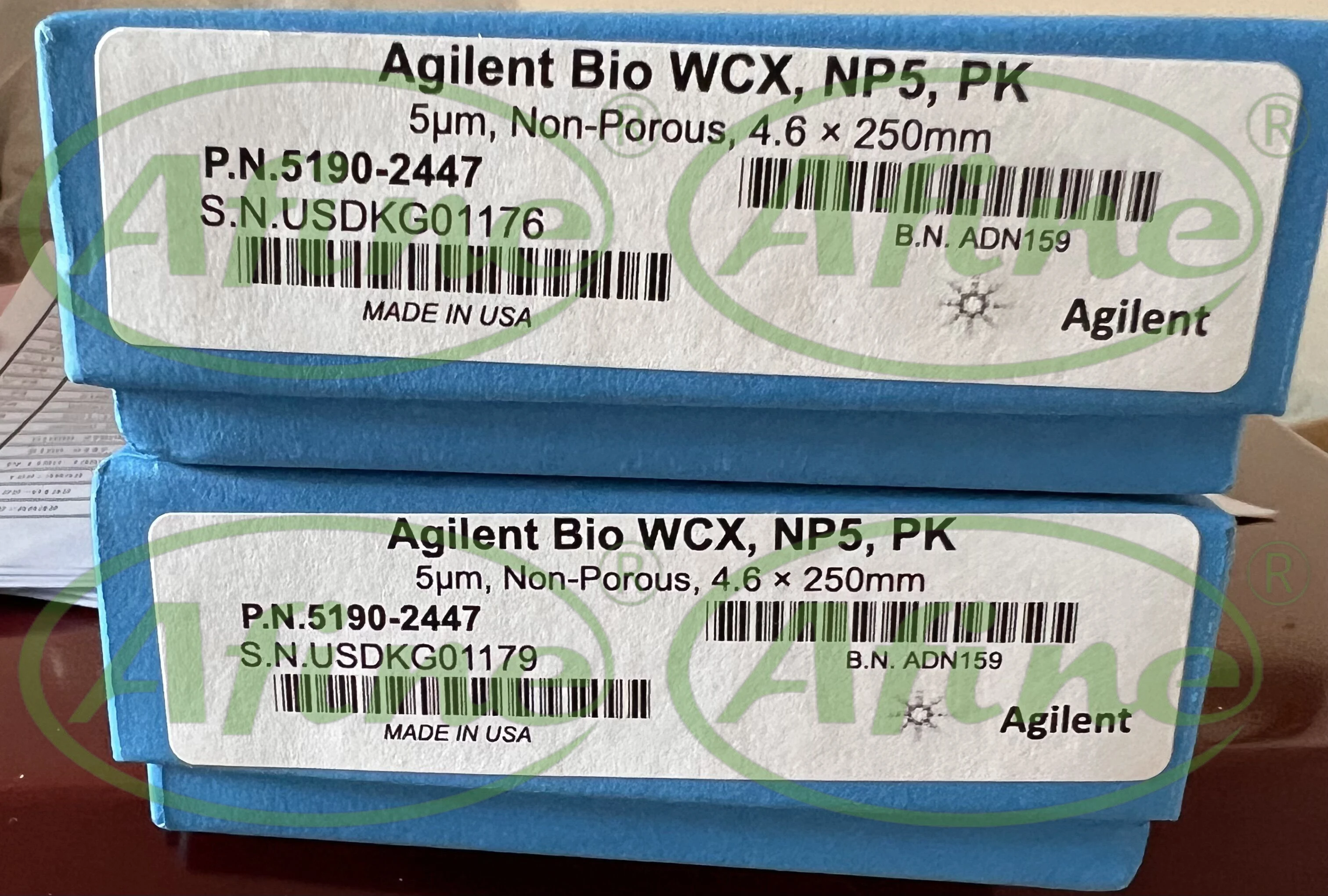 AFINE Agilent 5190-2447 Columna Bio WCX NP5, no porosa, 4,6 x 250 mm, 5 μm, PEEK