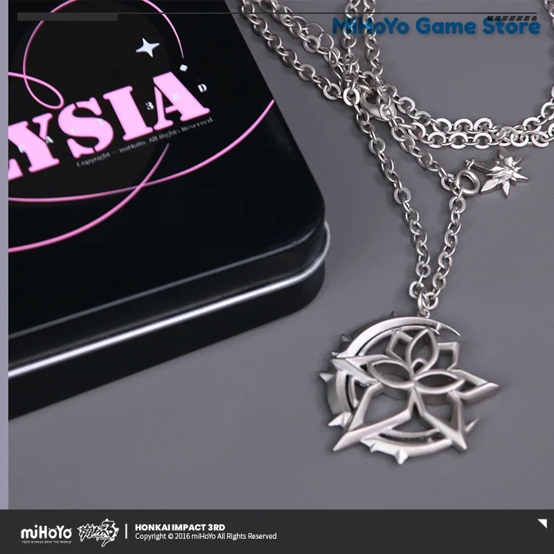 Elysia Metal Necklace Honkai Impact 3 Official Genuine Theme Herrscher of Human: Ego Elysia Role Theme Series Birthday Xmas Gift