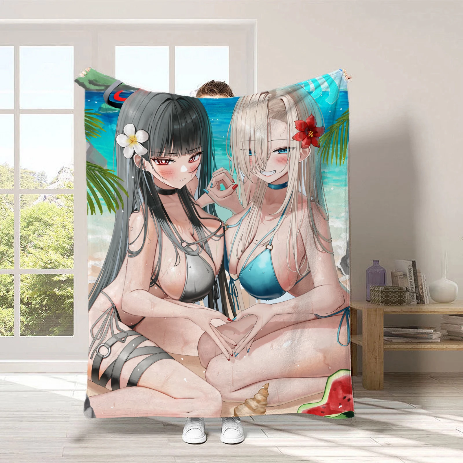 Anime Asuna Throw Blanket 150x200cm Custom Rio Kanna Flannel Blanket Soft Warm for Sofa Bed Nap Gift