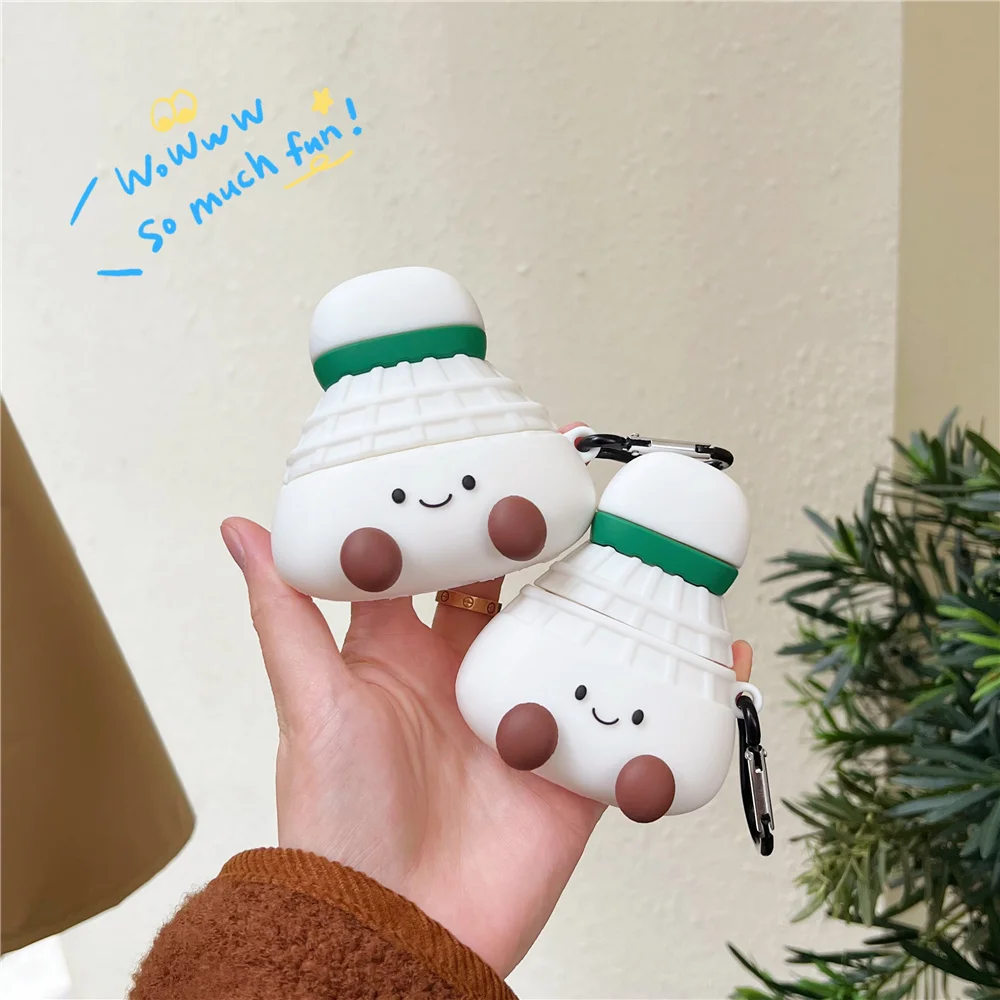 

3D чехол для бадминтона для Airpods 4 2024, защитный чехол для Apple Airpods pro 2 3 2 поколения, мультяшная сумка для бадминтона для мальчика, подвеска