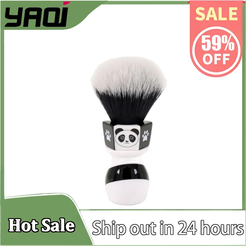 YAQI 24mm The Panda Tuxedo Knot Mens Shaving Brush By Henry Hakamaki Professional Beard Care Grooming Tool