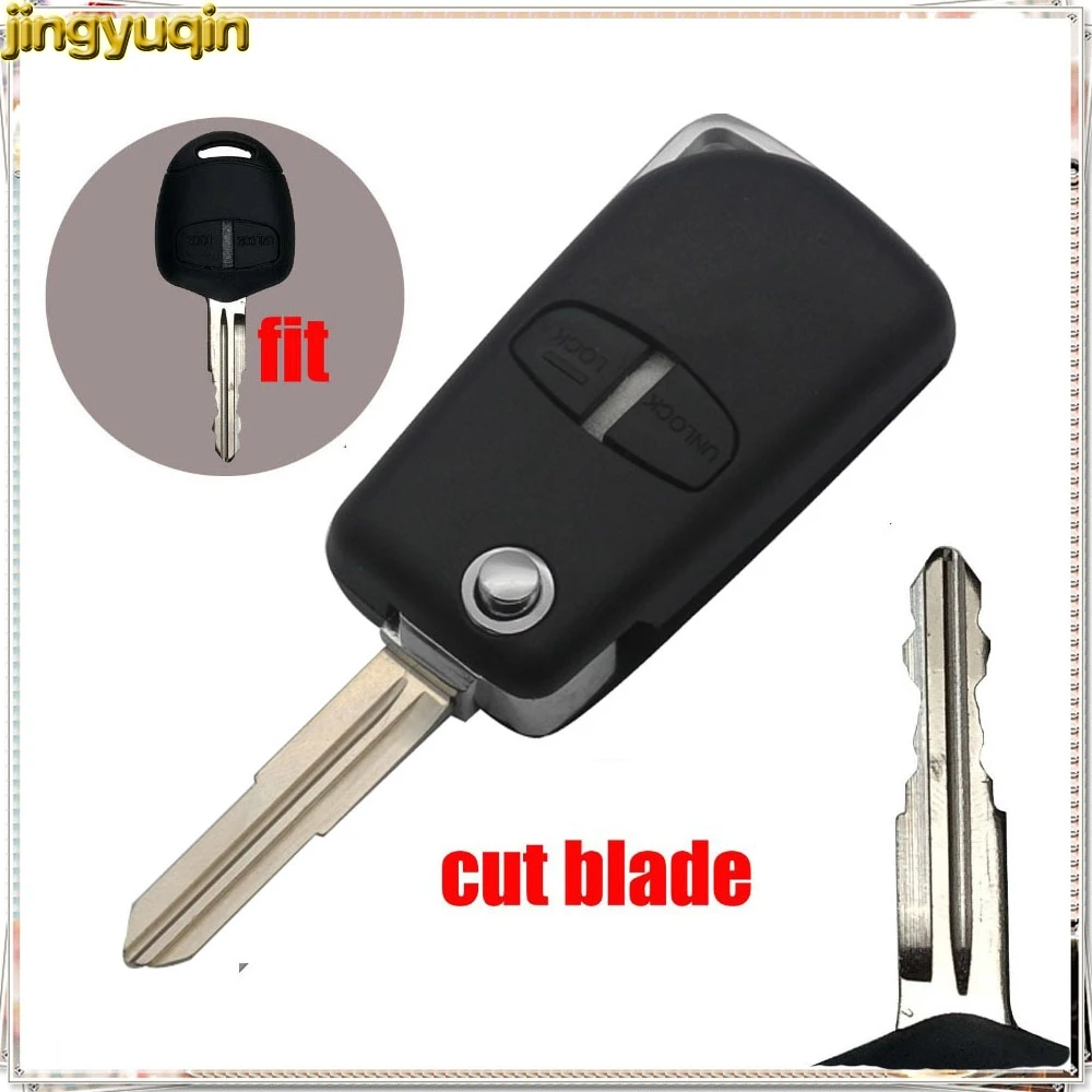 

Jingyuqin Cut Blade Modified Remote Key Blade 2 Buttons For Mitsubishi Outlander Grandis Pajero Lancer car accessories styling