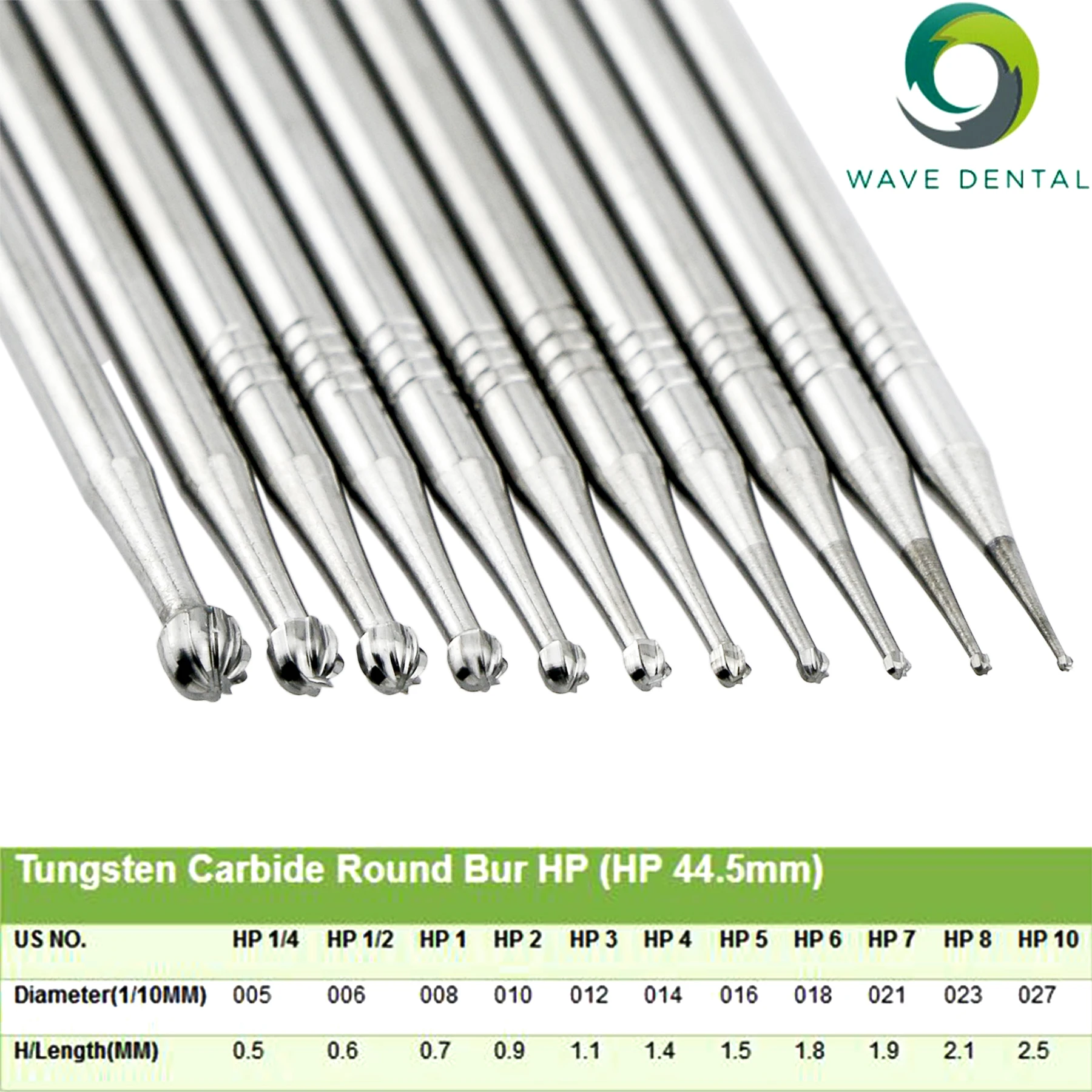 

Wave Dental Carbide Bur 5Pcs HP for Straight Handpiece Low Speed Round/Straight Fissure/Taper Fissure/ Inverted Cone