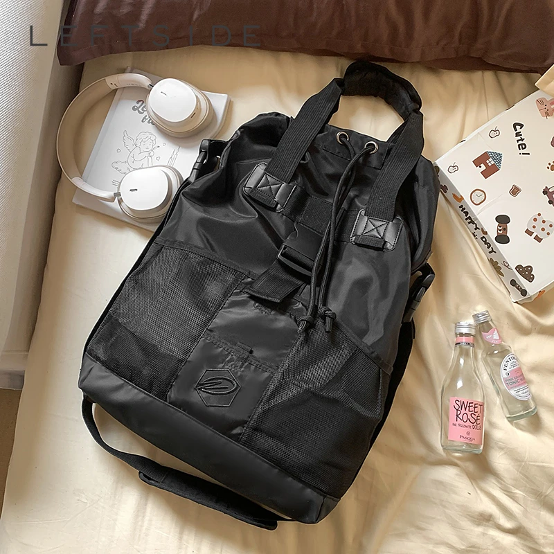 

LEFTSIDE Design Nylon Soft Shoulder Bag for Women 2025 Y2K New Trend Fashion Travel High Capacity Handbags Crossbody Bag