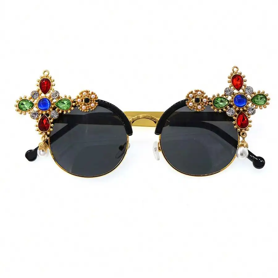 Rhinestone Embellished  For Women With Round Faces, Elegant  For Long Faces, Beach Photography, And Beach Glasses For Tourists