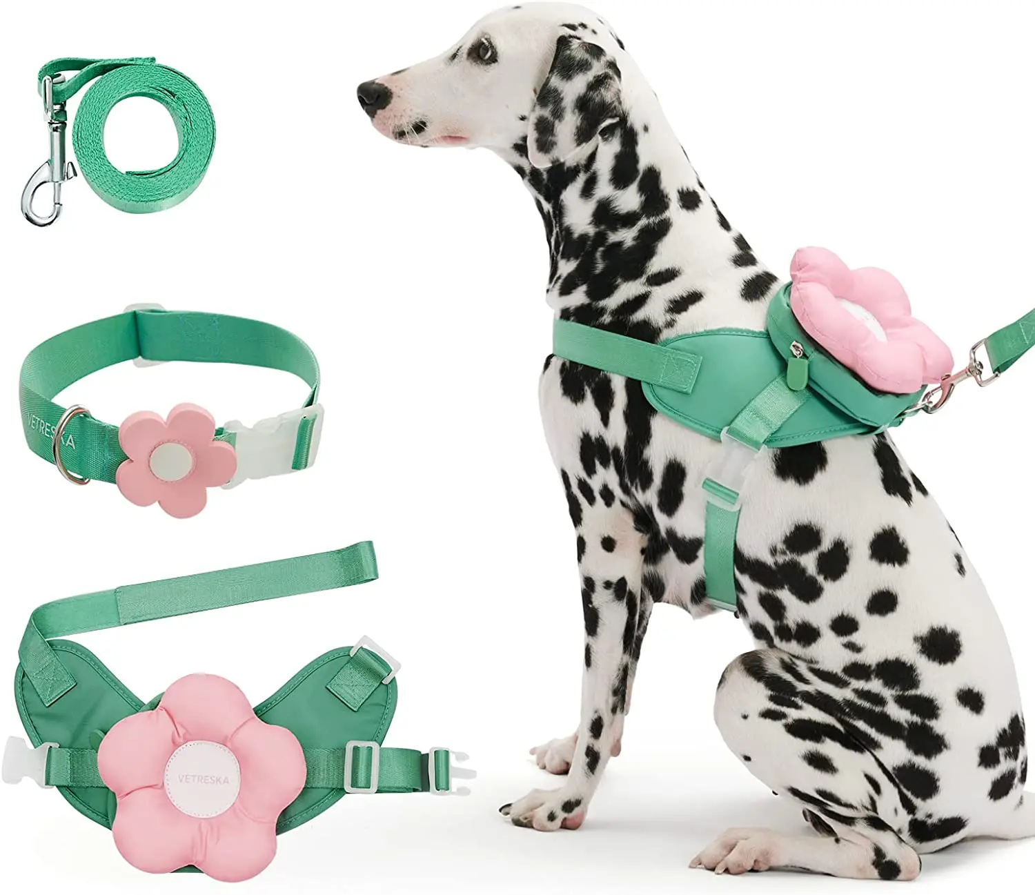 Custom Pet Leash Comfortable Puppy Harness Cute Dog Cat Harness Leash Collar Set