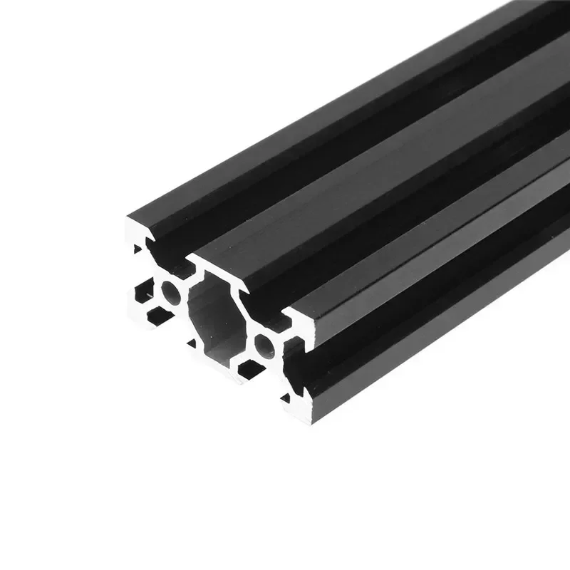 Rail Linéaire en Aluminium Anodisé pour Imprimante 3D CNC, Extrusion à Fente en V, Standard Européen, Cadre Noir, Longueur 2040mm, 2 Pcs, 400