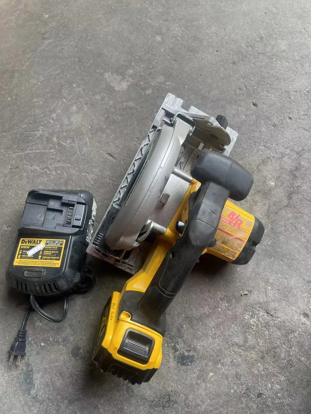 コードレス丸鋸,18V,リチウムイオン,DeWalt-DCS391N mm,バッテリーと充電器で使用,165