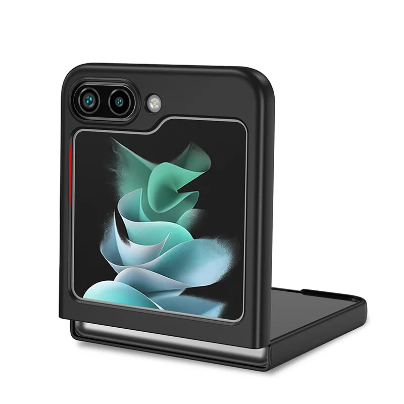 Matte Phone Case For Samsung Galaxy Z Flip6 5G Flip5 Flip4 Flip3 ZFlip 6 3 4 5 Snake Skin Print Hard Black Cover image 5