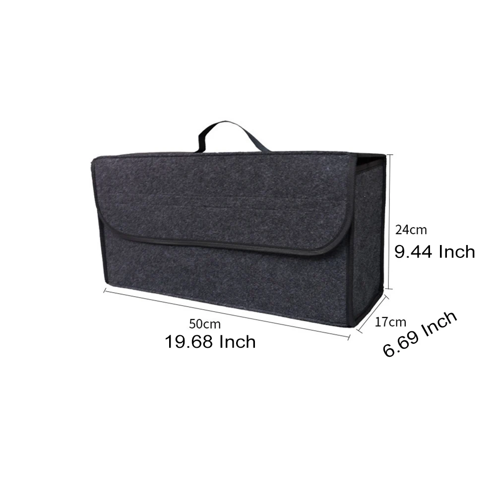 Car Storage Bag Car Trunk Soft Organizer Felt Storage Box Accessories Large Anti Slip Compartment Boot Storage Organizer Tooll