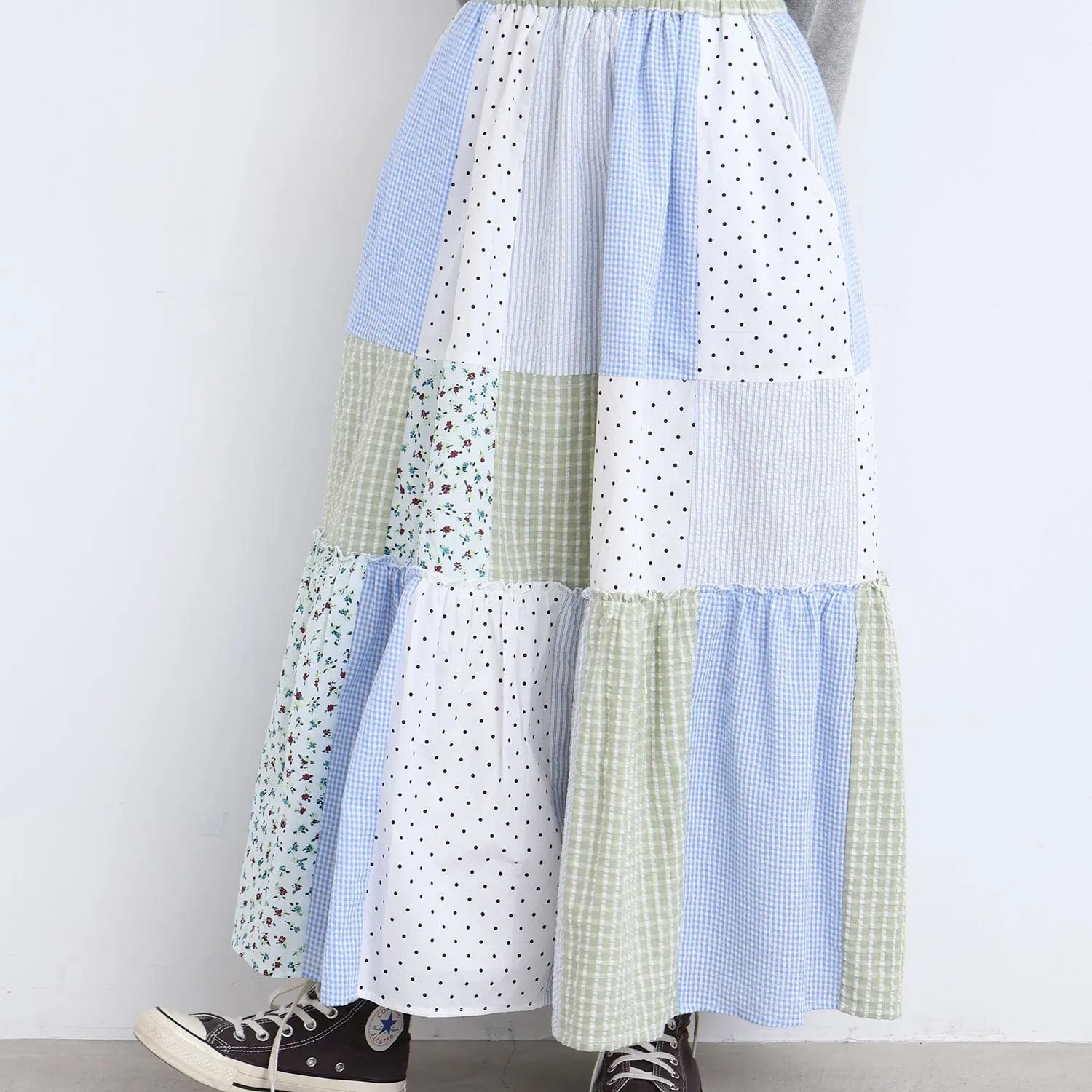 Garden Series Patchwork Skirt High Waist A-Line Half-length Ladies Fashion Summer 2026 Orderatsa Social Casual Wear