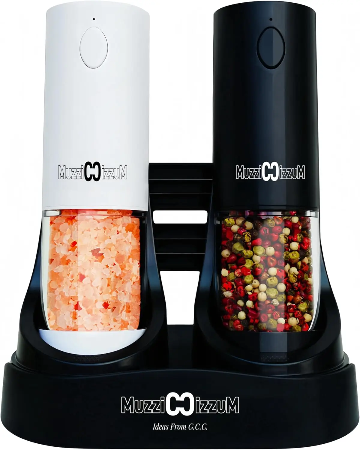 

Electric Salt and Pepper Grinder Set with USB Charging Base, Rechargeable, Refillable, Adjustable Coarseness, ABS Automatic