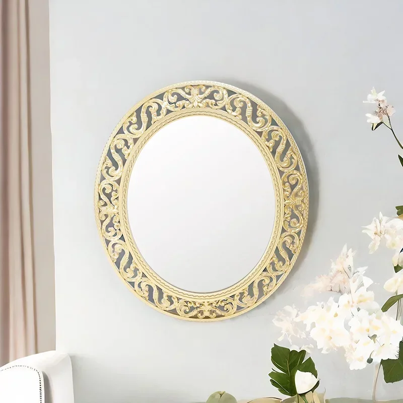 Spot new small oval decorative mirror ring connected to the entrance wall wall hanging home decorative mirror wholesale