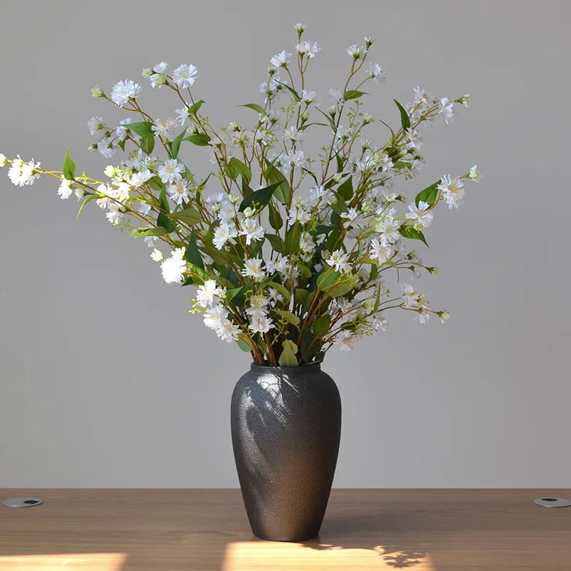 4 Stück künstliche 100 cm lange Schneeweidenblumen für Hochzeitsdekoration, Hintergrund-Blumenarrangements, Heimdekoration, Chrysanthemen – Detail 1