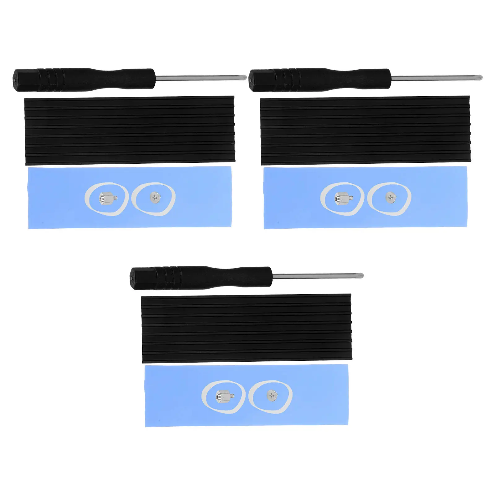 

3Set SSD Heatsink Kit Easy Install Heat Dissipation Pads for Internal Storage Devices Overheating Protection SSD Heatsink
