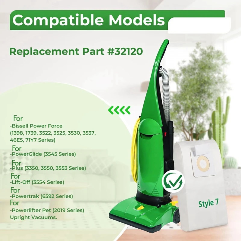 

18 Pack Style 7 Vacuum Bags for Upright Vacuums: PowerForce 1739 3522 3525 71Y7, 3545-ABRM