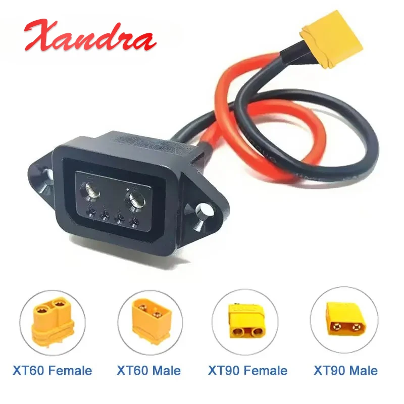 4 Square 2+4/2+6 To XT60/TX90 Male/Female Head Electric Vehicle Lithium Battery Charge Socket Iron Tower New Energy Power Cable