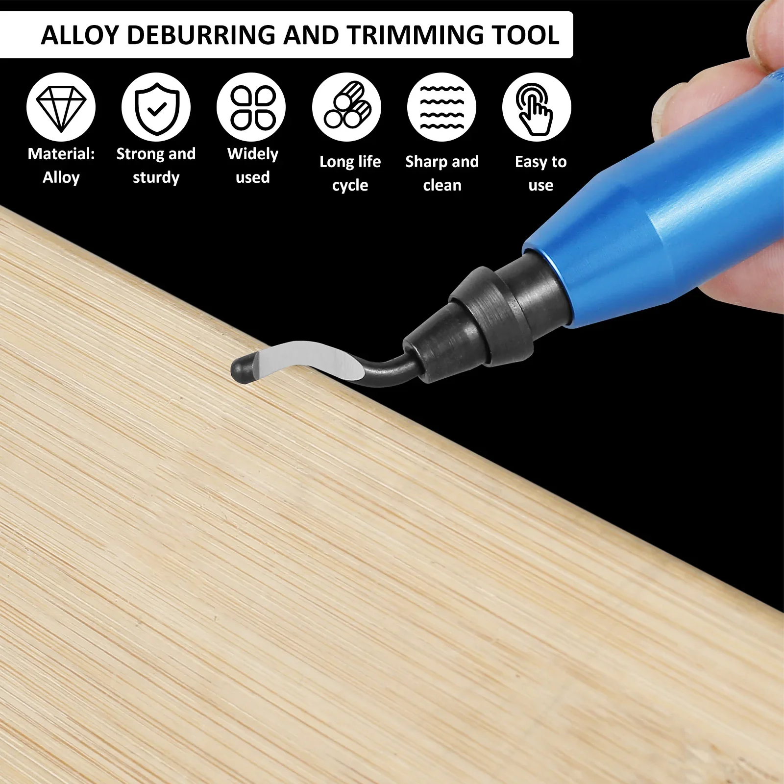 Imagem -02 - Deburring Tool Kit com 10 Lâminas Extras e Alça Alloy Burr Removal Tool Multifuncional Edge Removing Hand Tool