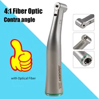 Dental Fiber Optic LED Contra Angle 4:1 Handpiece Fit NSK/Kavo E-type Motor Green Color