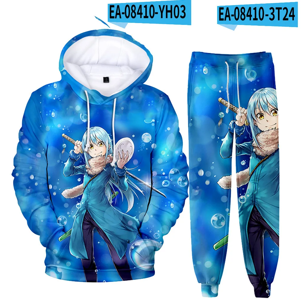 Japanese Anime Hoodies 3D Printed Cosplay pants+Hoodie 2PCS Set Tracksuit Men Oversize Vintage Streetwear Kids Hoodie Pants Set