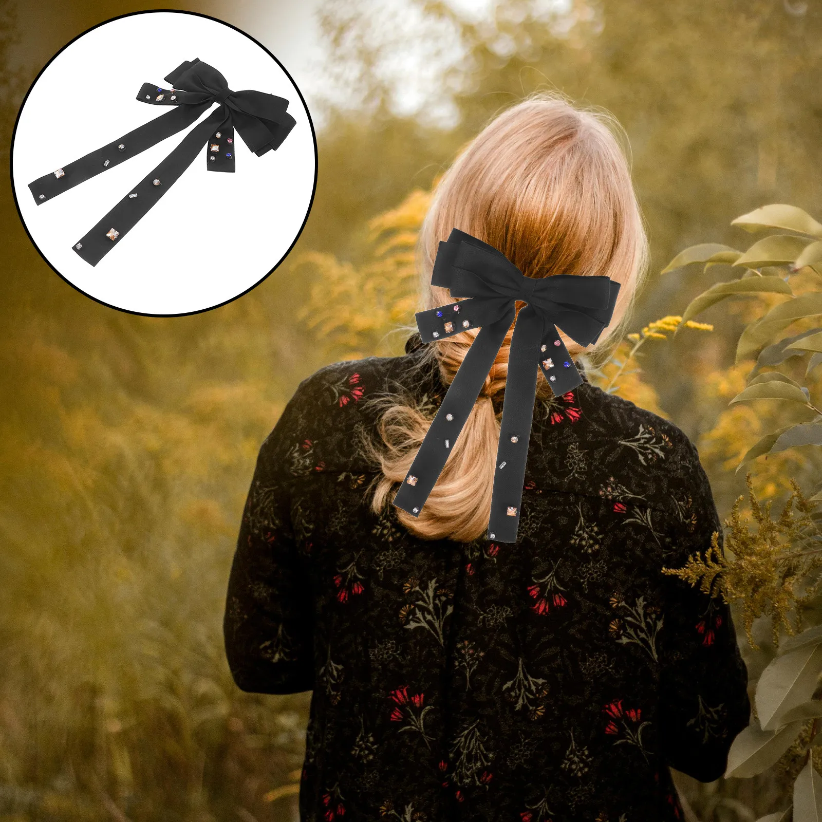 

French Bow Clips Large Bowknot Hair Clamps for Ponytail Decorative Big Hair Bow Accessories French Ponytail Barrette