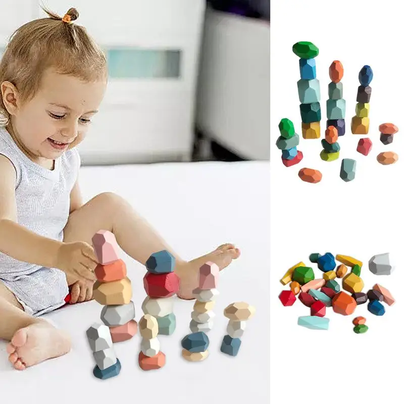 เด็กซ้อนของเล่นเด็กวัยหัดเดิน BALANCE Rocks Sensory ของเล่น Fine Motor Skills ของเล่นการศึกษาก่อนวัยเรียน Sensory กิจกรรมสําหรับหญิง