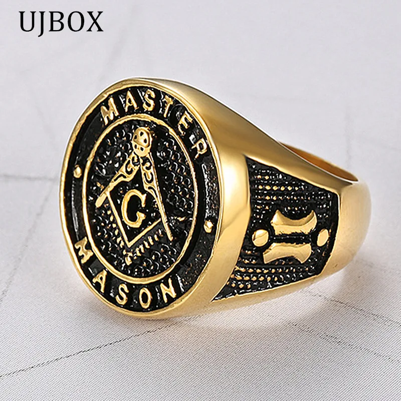 Dropshipping Master Mason Masonic Rings Stainless Steel A G Free-Mason Rings Men Jewelry Gift Alliance US Size 7 to 15 R753G