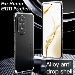 Shockproof Metal Armor Case For Honor 200 Pro Cover Aluminum + Hard Plastic PC Back Cover For Honor 200 Full Lens Protector Case