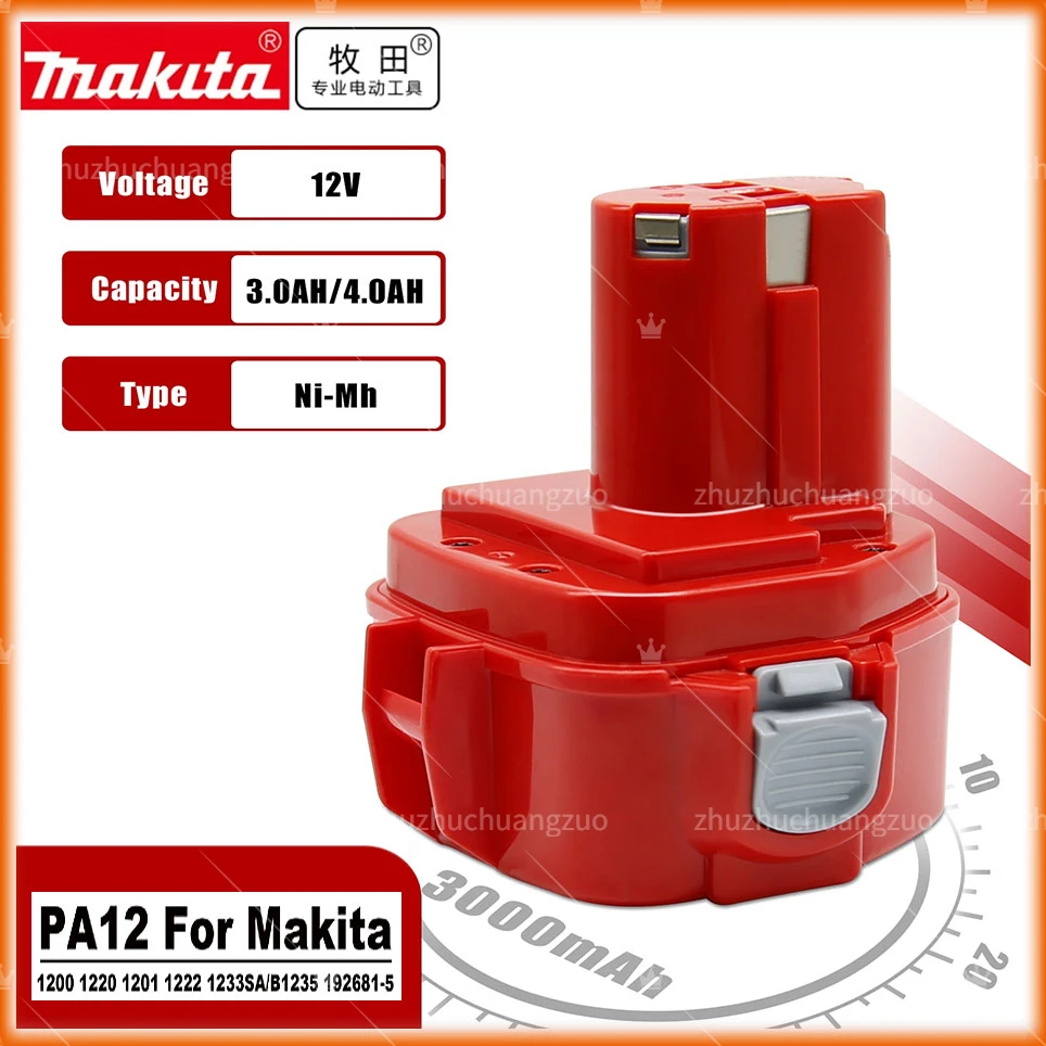 

Makita PA12 12V 4000/3000mAh Ni-CD Rechargeable Batteries Replacement Battery 12V Power Tools Bateria 1220 1222 1235 1233S 6271D