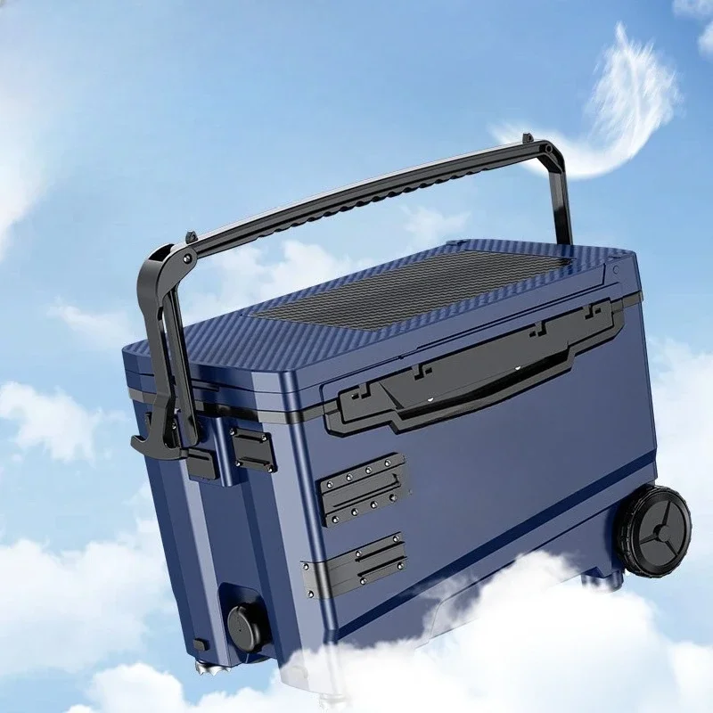 

Fishing box full set of ultra-light fishing gear with wheels, multi-functional seated fishing box