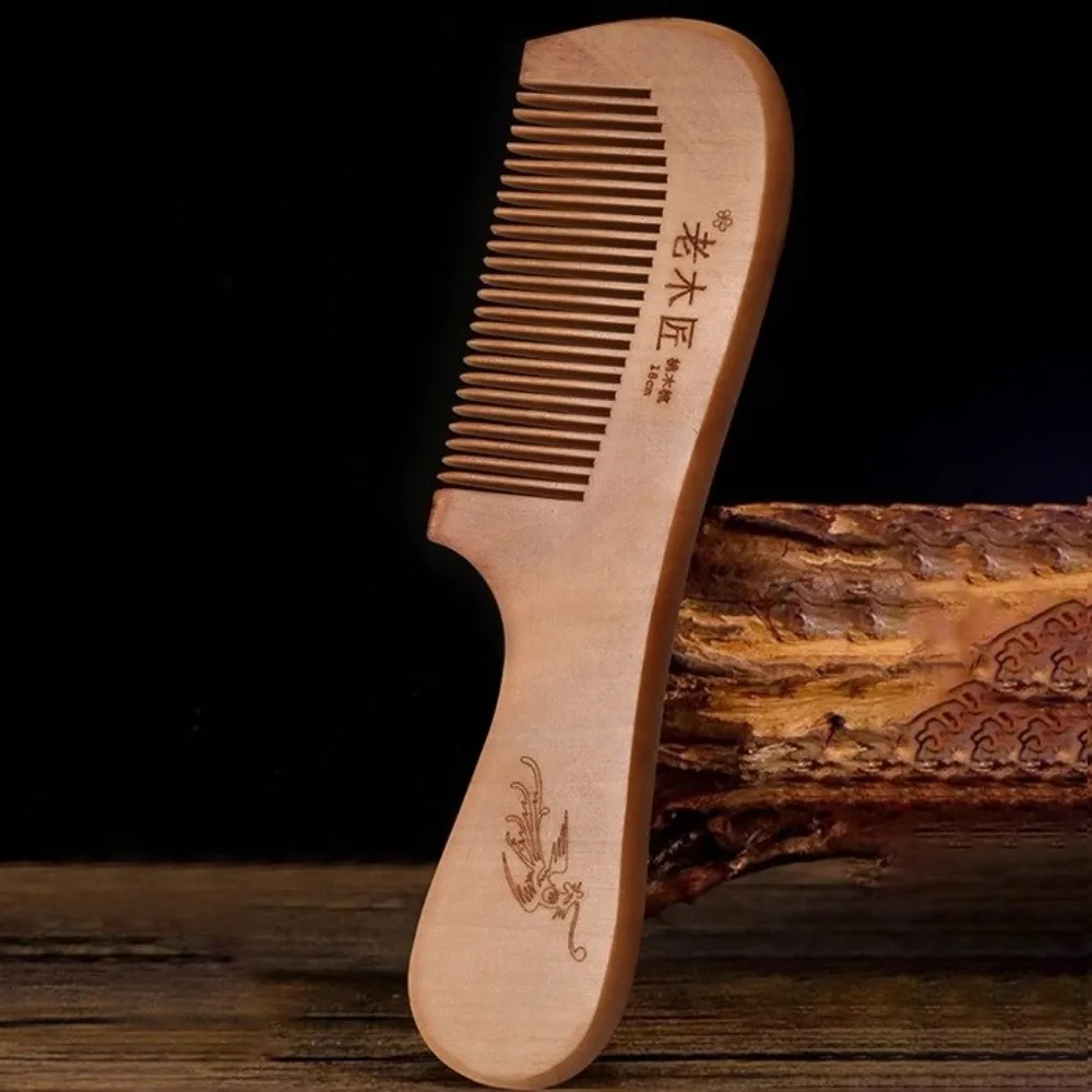 Wood Wooden Scalp Combs Coarse Tooth Narrow Tooth Head Acupuncture Point Massage Comb Traditional Retro