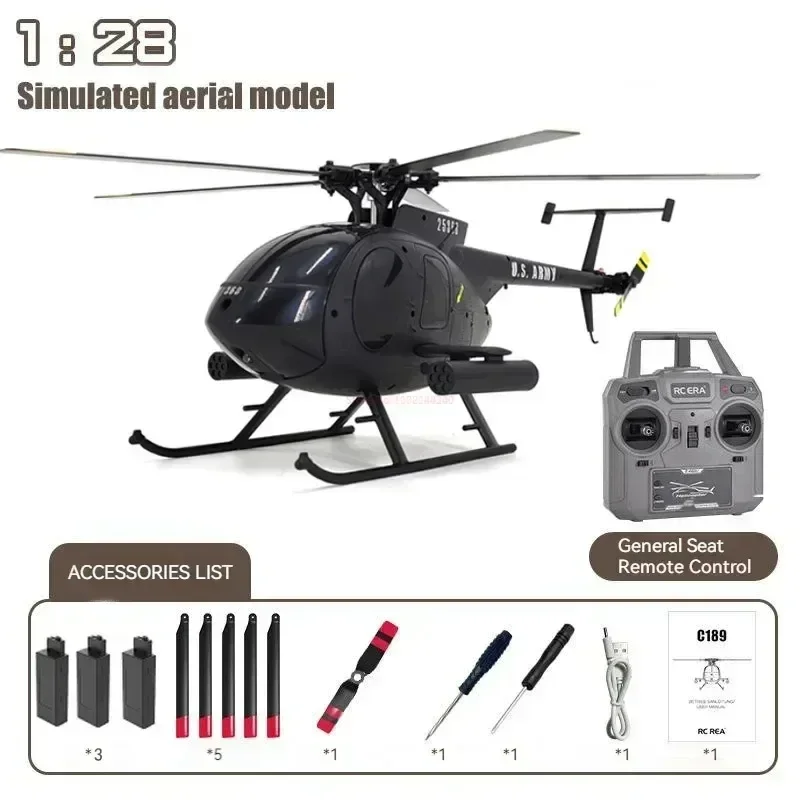 In Stock Rc Era New 1:28 C189 Bird Rc Helicopter Tusk Md500 Dual Brushless Simulation Model 6-axis Gyro Simulation Model Toys