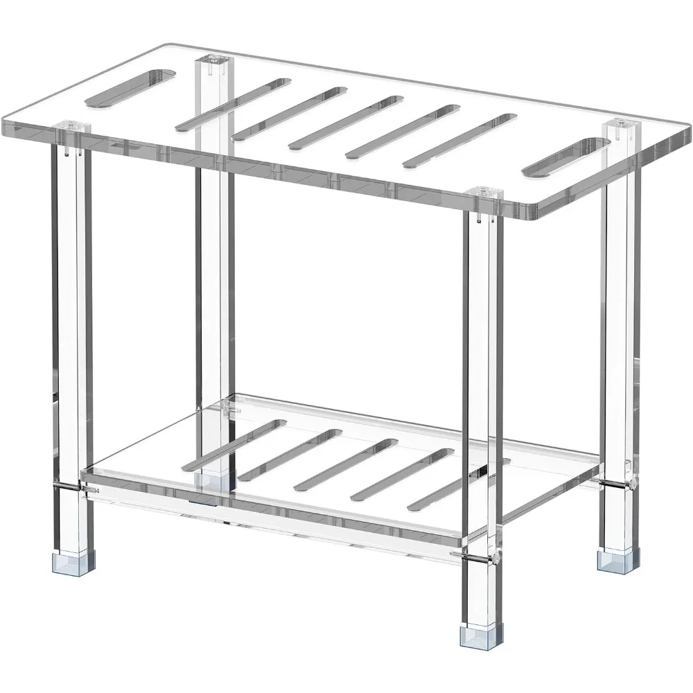 

Acrylic Shower Bench for Inside Shower - 24.02" L x 12.99" W x 18.31" H Bathroom Shower Stool with Storage Shelf Heavy